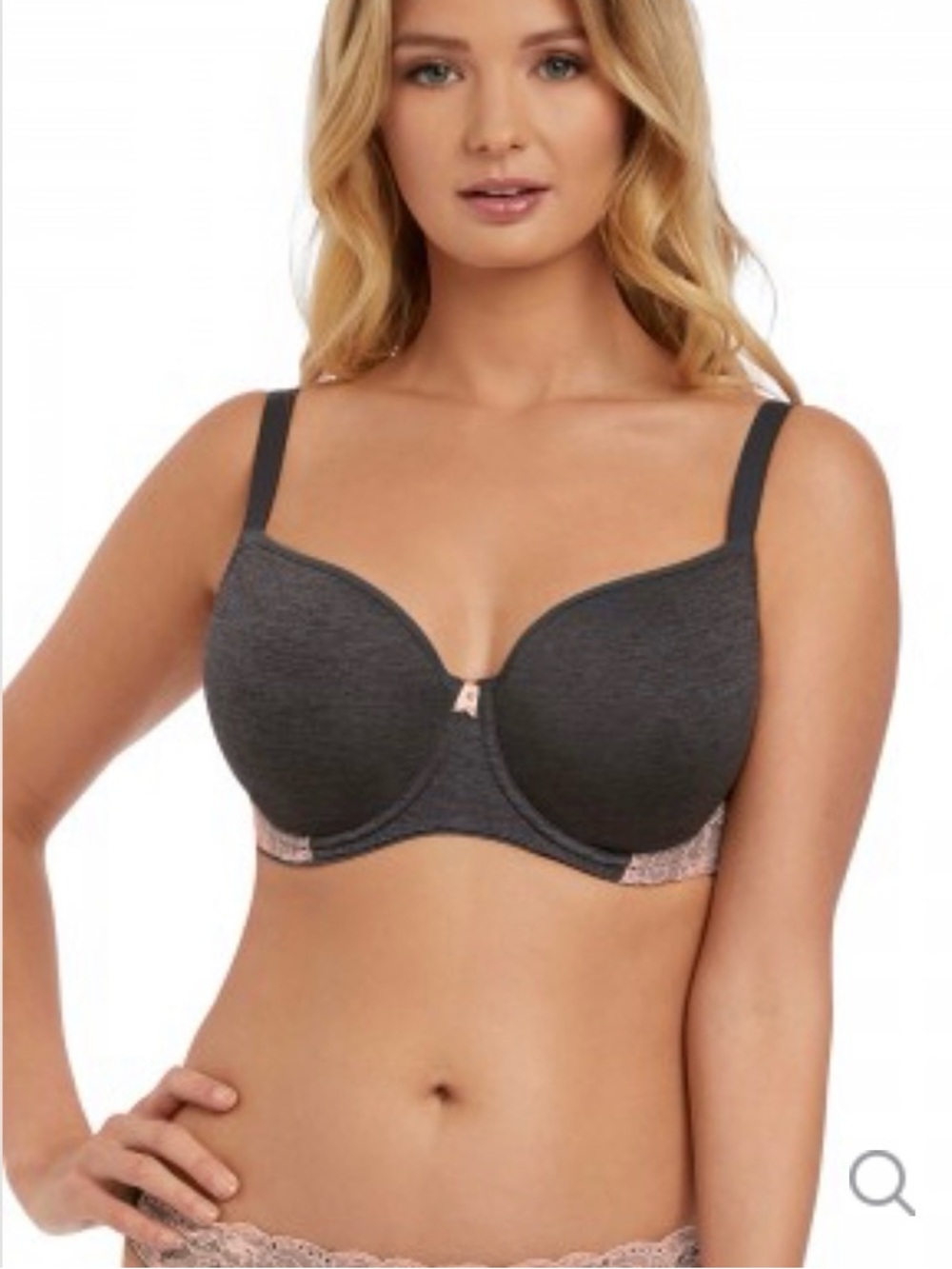 Freya Chi Underwire Idol Molded Balcony Bra US 32G charcoal gray